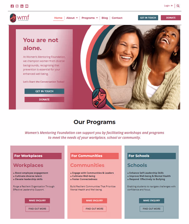 WMF Website Redesign 2025 (top)